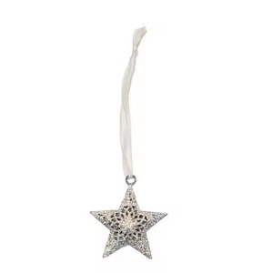 Christmas Hanging Metal <b>Star</b> Ornament Blue Glitter Decoration <b>for</b> <b>Tree</b> Home Party Holiday Decor Gift Piece Hanging Pendant - Product Image 2