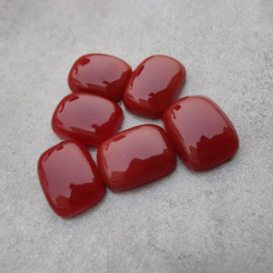 Natural Red Onyx Cabochon Rectangle <b>Cushion</b> Shape Calibrated Flat <b>Back</b> Gemstone All Sizes Available - Product Image 2