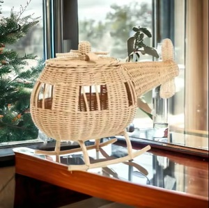 Cesta de Almacenamiento de Mimbre Tejida a Mano, Forma Redonda Natural, Tapa Desmontable, Organizador para Habitación Infantil, Tipo Vertical - Product Image 3