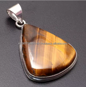 Colgante de ojo de Tigre, colgante de plata de ley 925, collar para mujer, colgante de ojo de tigre, joyería de ojo de tigre, regalo de joyería para ella - Product Image 2