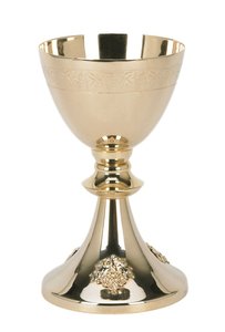 Calice de communion plaqué or avec patène, pour la liturgie eucharistique traditionnelle - Product Image 3