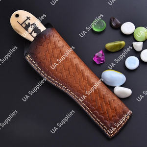 Couteau de chasse et de camping professionnel en acier Damas forgé à la main, lame droite de haute qualité, ultra-affûtée, pour la découpe de bœuf, DIY ODM OBM - Product Image 5