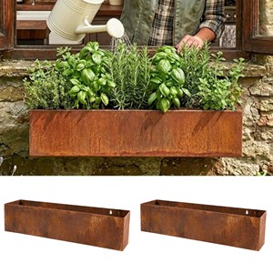 Jardinera de Pared de Acero Corten Hecha a Mano - Decoración Rústica para Jardín de Hierbas al por Mayor - Product Image 1