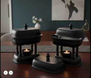 Modern Matte Black Chafing Dish with Tealight Holder New Design Premium <b>Buffet</b> Square Food <b>Warmer</b> for Catering & Hospitality - Product Image 6
