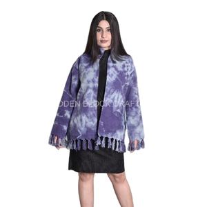 Veste matelassée en coton à manches longues pour femme, personnalisable, tie-dye, respirante, écologique, broderie Suzani éblouissante, hiver, col montant - Product Image 1