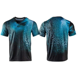 เสื้อยืดแขนสั้นพิมพ์ลายสำหรับผู้ชาย พิมพ์ลายแบบซับลิเมชั่น คอกลม ทรงปกติ แห้งเร็ว ผ้าโพลีเอสเตอร์ถัก สไตล์ลำลอง - Product Image 1