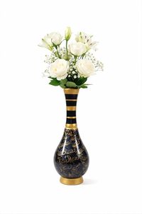 Jarrón Decorativo Alto de Aluminio Moderno de Lujo en Negro y Dorado para Decoración de Hoteles, Bodas y Jardines - Product Image 3