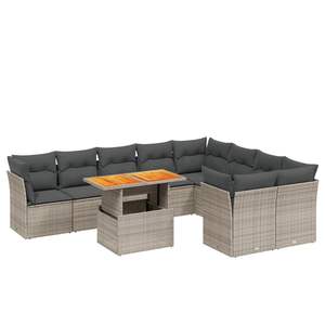 Conjunto de Sofás Modulares Grandes de Ratán PE Gris para Jardín, Colección Premium de Muebles Modulares para Exteriores - Product Image 2