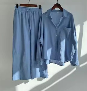High Waist Shirt and Above Knee Pants <b>Set</b> Women's Plus Size Loose Fit Casual Co-Ord - Product Image 4