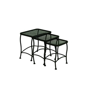 Modern Living Metal Nesting <b>Table</b> With Metal Top Compact Design Space Saving Furniture For <b>Small</b> Apartments Homes - Product Image 4