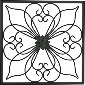 Decoración de Pared de Metal Forjado con Forma Cuadrada, Arte Decorativo de Pared de Color Negro para Colgar en la Sala de Estar, Decoración del Hogar - Product Image 1