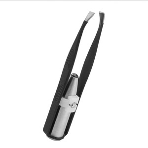 Pinzas para Cejas Modernas Hechas a Mano de Acero Inoxidable Duradero con Punta Curva, Diseño Curvo, Mango Cómodo, Herramienta de Aseo Precisa con LED - Product Image 1