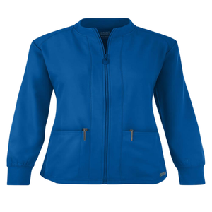 Blouse médicale unisexe bleue avec poches zippées, détection d'aiguilles, uniforme d'hôpital en polyester tissé, thermocollé, articles en stock - Product Image 3