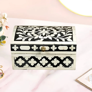 Premium Quality Bone Inlay Jewelry Box Marrakech Style Leather Decorative Box for Jewelry & Earring Display Keepsake <b>storage</b> box - Product Image 1