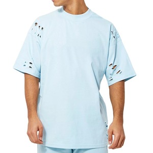 T-shirts pour hommes de qualité supérieure, effet usé, séchage rapide, 100% coton, écologiques - Product Image 1