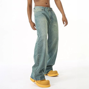 Nuevos pantalones vaqueros de mujer de moda con lavado ácido, corte recto, holgados, de cintura alta, estilo casual, de mezclilla, de pierna ancha - Product Image 4