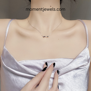 Collar de Plata de Ley 925 con Colgante Geométrico Moderno Chapado en Oro, Cadena de Eslabones para Mujer - Product Image 6