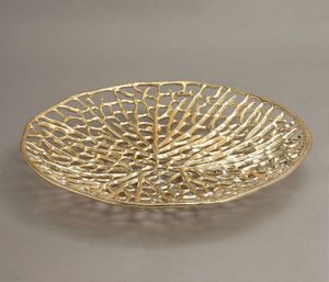 Bol à fruits décoratif de luxe moderne et écologique, magnifique design en feuille de métal, bol en laiton poli pour table et événements - Product Image 4