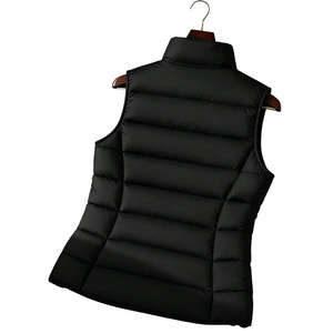 Gilet streetwear automne-hiver, couleur unie, brillant, col montant, sans manches, mode décontractée, chaud, court, en duvet matelassé - Product Image 2