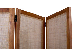 Paravent pliant style Pierre Jeanneret en bois massif avec cannage pour bureaux, hôtels et maisons - Vente en gros - Product Image 4