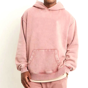 Sweat-shirts à capuche personnalisés en gros pour hommes, coupe oversize, effet délavé à l'acide et minéral, style streetwear, grammage lourd, 100% coton - Product Image 2