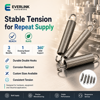 Resorte de Extensión de Seguridad EVERLINK, Resorte Helicoidal de Acero Inoxidable SS304, Gancho Doble, Longitud Continua, Capacidad de Carga Industrial de 25 lb