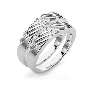 925 <b>Sterling</b> <b>Silver</b> Floral Zircon Eternity <b>Band</b> Romantic Couple <b>Rings</b> - Product Image 2