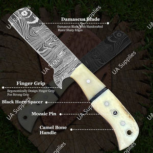 Cuchillo EDC de Acero de Damasco de Alta Calidad con Mango de Hueso de Camello para Caza, Camping y Actividades al Aire Libre, Hoja Recta de 8 Pulgadas, Afilada como una Navaja, Venta al Por Mayor - Product Image 5