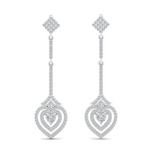 REYES Factory Wholesale Price 925 <b>Sterling</b> <b>Silver</b> <b>Heart</b> Shape 1.3Ct Lab Grown Diamond Drop <b>Earrings</b> For Women Wedding Jewelry - Product Image 2