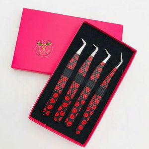 Juego de Pinzas Profesionales de Acero Inoxidable con Punta Puntiaguda para Extensión de Pestañas, Pinzas para Aislamiento y Volumen de Pestañas, Logotipo Personalizado OEM ODM - Product Image 1
