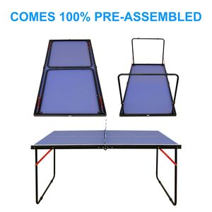 Table de ping-pong portable et pliable avec filet et 2 raquettes pour les jeux en intérieur et en extérieur - Product Image 3