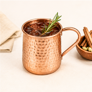 Juego de 4 tazas Moscow Mule de cobre 100% puro al por mayor, vasos de cóctel con acabado martillado y asas de latón remachadas, artículos de bar de cobre - Product Image 4