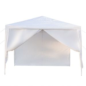 Tenda da matrimonio portatile impermeabile 3x3m a quattro lati con tubi a spirale bianca - Product Image 4