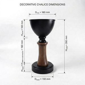Ensemble brûleur d'encens noir mat et bois avec coupelles profondes, colonnes centrales en bois et bases circulaires robustes pour la décoration - Product Image 5
