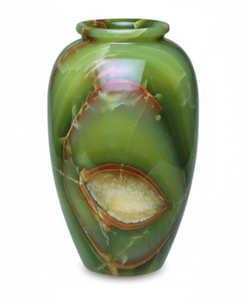 Vase à fleurs en onyx vert, 12 pouces de haut, fait main, décoration en cristal naturel, art minéral poli, accent décoratif pour la maison, cadeau - Product Image 1