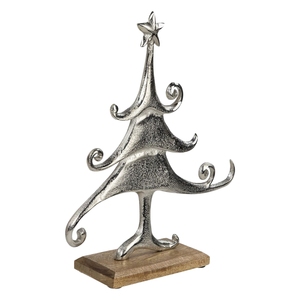 Nuevo Diseño de Adorno de Doble Árbol con Base de Madera y Metal Dorado Pulido, Ideal para Regalo y Decoración de Estantes - Product Image 4