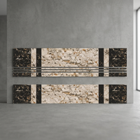 Finition mate aspect marbre imprimé Étape: 1200x300mm & Riser: 1200x200mm-Nouveau design brun, 11mm d'épaisseur Carreaux de porcelaine GVT