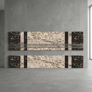Finition mate aspect marbre imprimé Étape: 1200x300mm & Riser: 1200x200mm-Nouveau design brun, 11mm d'épaisseur Carreaux de porcelaine GVT - Product Image 2