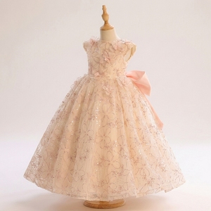 Robe de demoiselle d'honneur Tutupetti TPD-56, luxe, couleur rose Aurora, satin brillant, manches bouffantes, nœud rose, robe de bal, longueur genou - Product Image 2