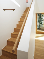 Pièces d'escalier modernes et élégantes en chêne massif blanc naturel écologique pour escalier et balcon, marque EFS, certifiées FSC, antidérapantes