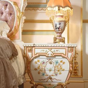 Hot Sale Luxury Classic Gold Carving Bedroom Set Upholstered Bed Frame Elegant Royal Furniture for Hotel Design High Quality - Product Image 3