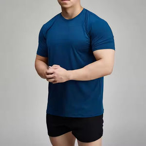 T-shirts ajustés de couleur unie pour hommes – Choix populaire très demandé pour la musculation – Vêtements de sport à prix de gros - Product Image 4