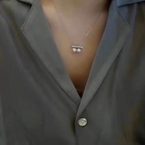 สร้อยคอไข่มุกน้ำจืดสีเงินบริสุทธิ์พร้อมการออกแบบให้ดึงออกได้หลากหลายรูปทรงกลม - Product Image 4