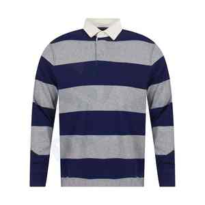 Camiseta de Manga Larga con Logotipo Personalizado de Alta Calidad, Transpirable, con Cuello a Rayas Estilo Rugby para Hombre, Teñido Liso, Impresión Digital - Product Image 1