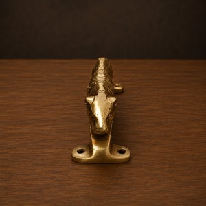 Poignée de porte en laiton artisanale Shubham avec technique de moulage, design animal, style panthère royale - Product Image 4