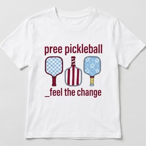 T-shirt de pickleball personnalisé à col rond et manches courtes, unisexe, impression numérique, anti-humidité, pour le terrain et les loisirs, OEM ODM - Product Image 1