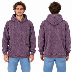 Men's Washed Cotton Fleece Anti-shrink <b>Hoodie</b> Regular Fit Solid <b>Orange</b> Casual Pullover with Front Logo and Pocket Autumn Wear - Product Image 5