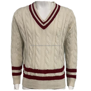 Suéter de Cricket Personalizado para Hombre con Logotipo Frontal, Cuello en V, Lana/Cachemira, Transpirable, para Invierno - Product Image 2