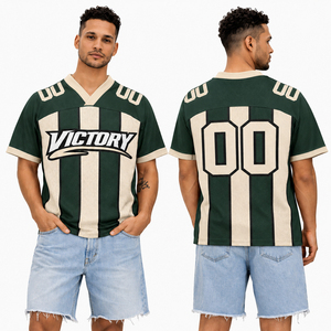 Custom Navy White Stripe Sports Jersey Men Breathable Mesh T Shirt Victory Print Athletic Football Baseball Jersey OEM - Product Image 4