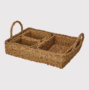 Plateau rectangulaire noir bohème en rotin élégant à prix abordable – Le meilleur organisateur de cuisine et accent décoratif à prix raisonnable - Product Image 3